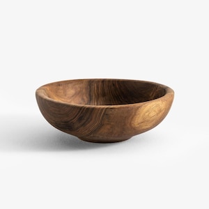 Handcrafted Walnut Wood Bowl – 30 cm Diameter | Natural Wooden Serving Bowl | Rustic Kitchen Decor | Solid Wood Fruit or Salad Bowl