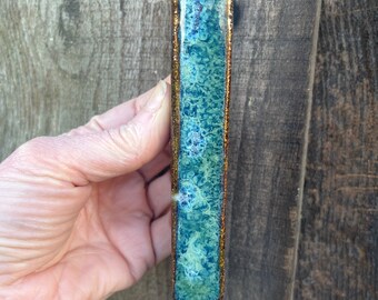 beautiful mezuzah case, handmade mezuzah, ceramic mezuzah, green blue mezuzah, unique mezuzah case, jewish gift, jewish art, judaica