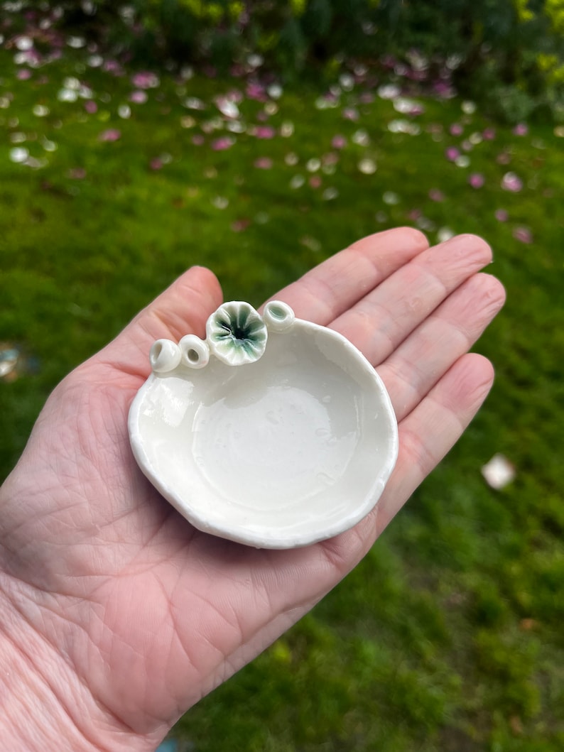 Porcelain trinket trays, jewellery trays, ring tray, ring dish, handmade ceramics, ceramic tea light holder, curated home gift, gift for her image 7