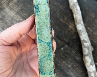 beautiful mezuzah case, handmade mezuzah, ceramic mezuzah, green blue mezuzah, unique mezuzah case, jewish gift, jewish art, judaica