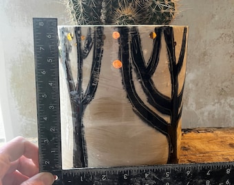 Hand made ceramic planter with hand painted tree design, black, white and gold planter, unique planter, beautiful unique gift, real gold