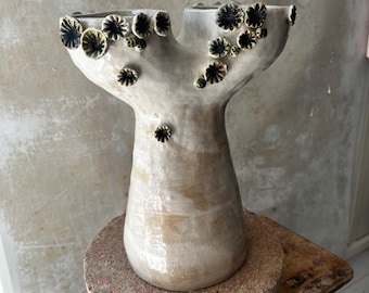 Hand made ceramic sculptural Vase inspired by Baobab trees