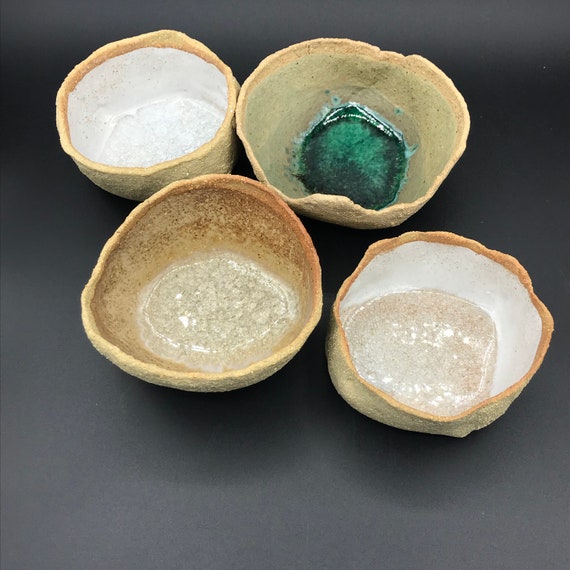 Small FREE SHIPPING hand-built wabi-sabi ceramic bowl