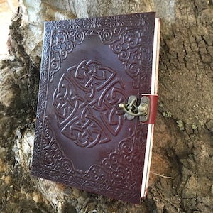 Leather Journal -Embossed Leather Journal -Leather Notebook Celtic Love Knot-Travel Blank Book - Leather Travel Notepad -Leather Travel Book