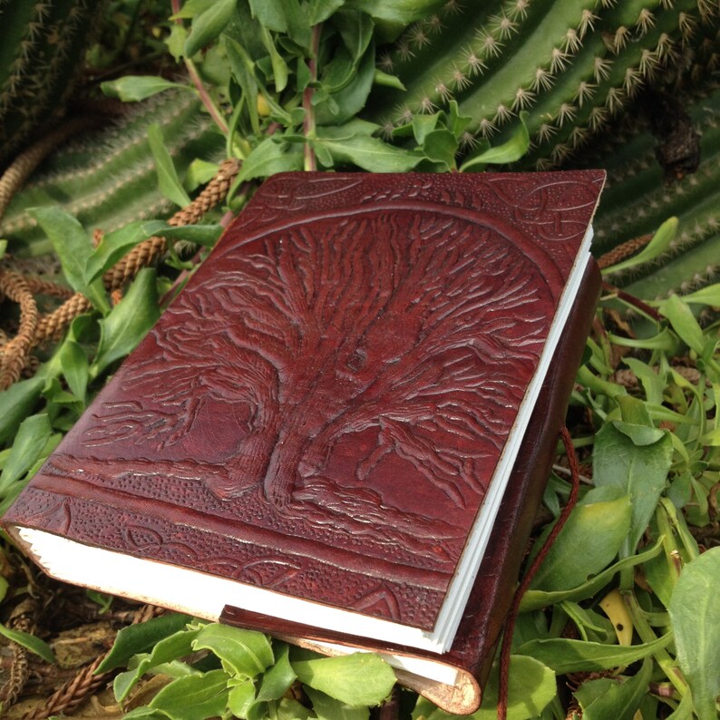 Leather Bound Journal Tree of Life Leather Sketchbook Etsy