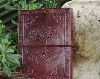 Embossed Leather Journal: Celtic Tree of Life Sketchbook