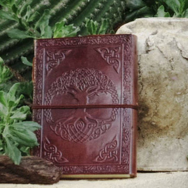 Leather Bound Journal - Cuaderno del Árbol de la Vida - Diario de símbolos celtas - Cuaderno de bocetos de cuero