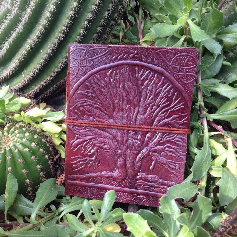 Leather Bound Journal Tree of Life Leather Sketchbook Etsy
