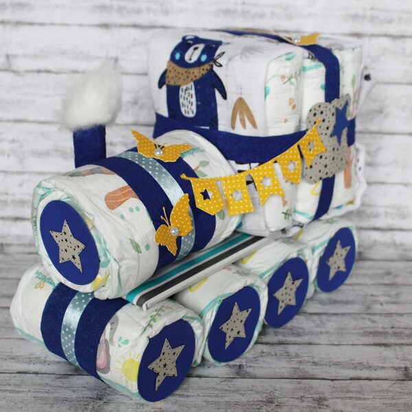 Diaper cake - diaper locomotive