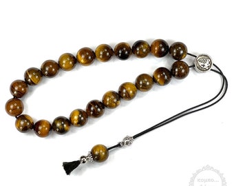 Tiger Eye komboloi with 21+1 beads of 12mm diameter.