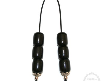 Handgemachte schwarze Resin Begleri - Mini Komboloi Sorgenperlen