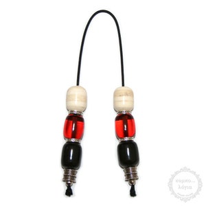 Begleri – Mini Komboloi created with 6 big beads, in barrel shape of 14x17mm diameter with original Tibetan silver metals.