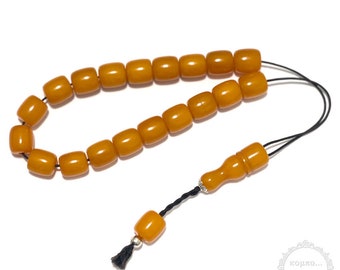 Resin traditional komboloi created with 19+2 resin beads in barrel shape of 13x14mm diameter, 31cm total length, and 45g total weight.