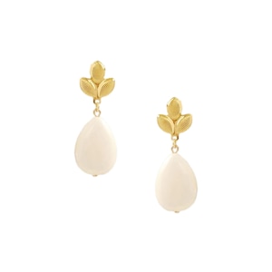 Philippines Golden Palay Drop Earrings in Mother of Pearl Shell Filipino Jewelry