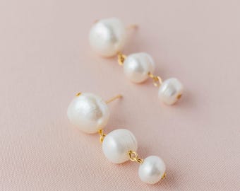 Philippines Guijo South Sea Baroque Pearl Drop Earrings Filipino Jewelry