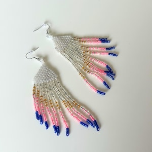 Philippines Indigenous Beaded Kolon Tassle Earrings Filipino Jewelry