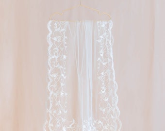 Embroidered Filipino Unity Veil for Filipino Wedding Cord and Veil Ceremony