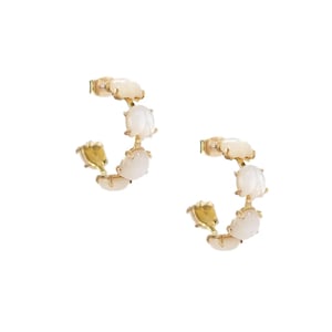 Philippines Gianna Sampaguita Hoop Earrings in Mother of Pearl Shell Filipino Jewelry