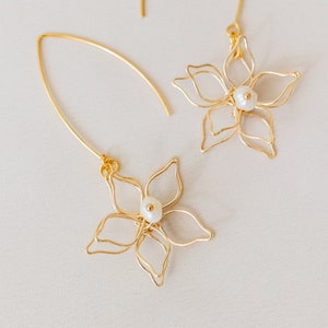 Philippines Flora Fino Baroque South Sea Pearl Threader Earrings Filipino Jewelry