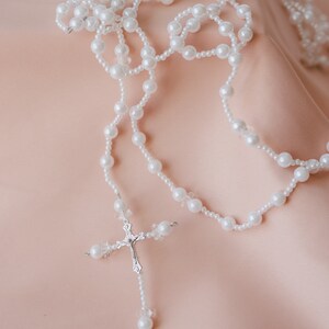 Pearl Rosary Unity Cord Lasso Yugal for Filipino Wedding Ceremony image 1