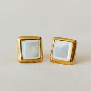 Philippines Quad Stud Earrings in Mother of Pearl Shell Filipino Jewelry