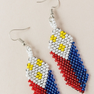 Philippines Indigenous K'lung Kalayaan Filipino Flag Beaded Earrings Filipino Jewelry