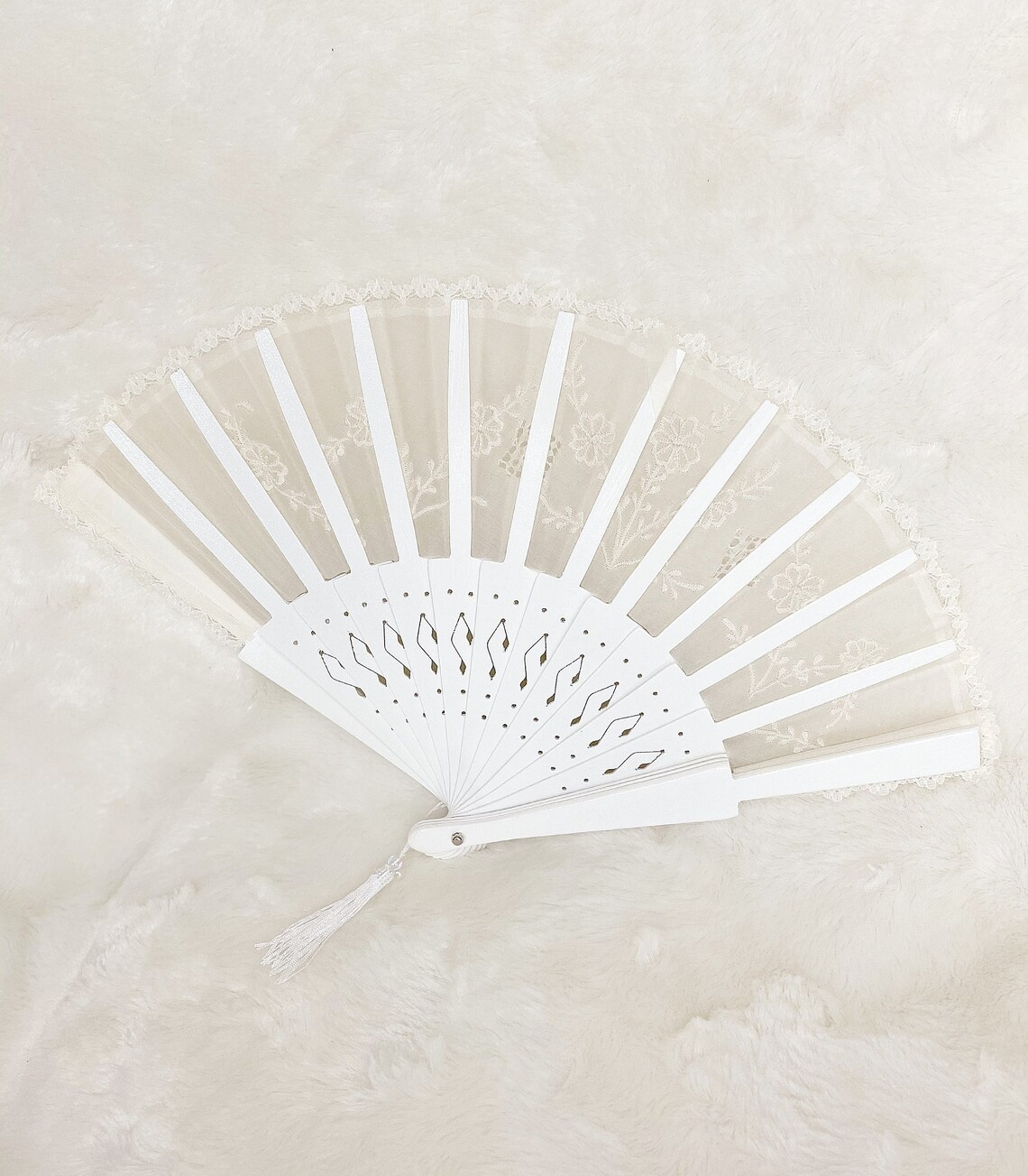 Pamaypay Embroidered Filipino Hand Fan White Etsy