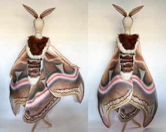 Atlas Moth Costume Cape Fantasy Wings Hand Painted