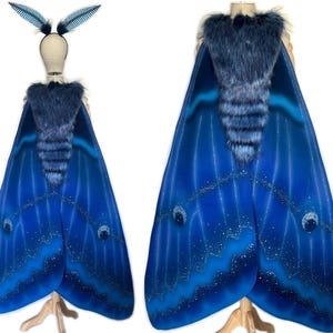 Moon Moth Costume Cape Hand-painted Wings Fantasy Clothing Gothic Fairy