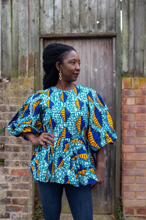 plus size african peplum top