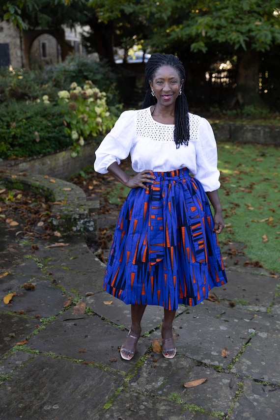 SOPE Afrikaanse print midi rok met riem en riem Afrikaanse kleding voor vrouwen Etsy Nederland