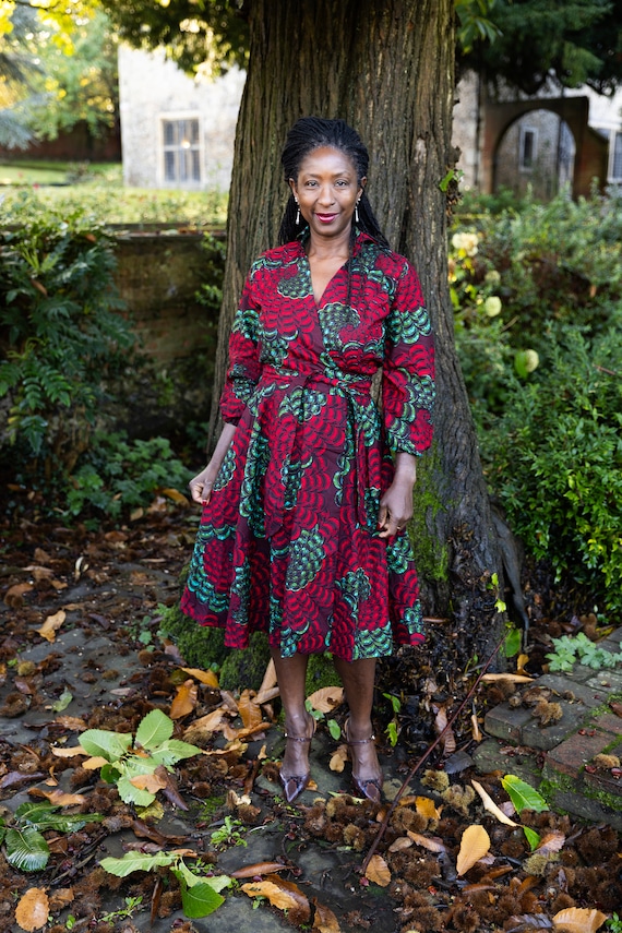 TISE African Print Midi Wrap Dress African Clothing for Women