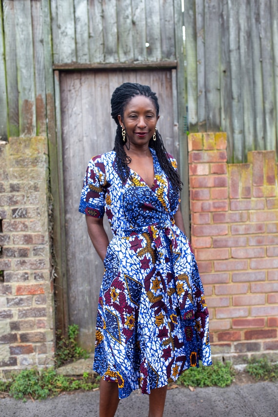 ashanti blue dress NEW ASHANTI MIDI DRESS (BLUE FLORAL) – VELENZIA