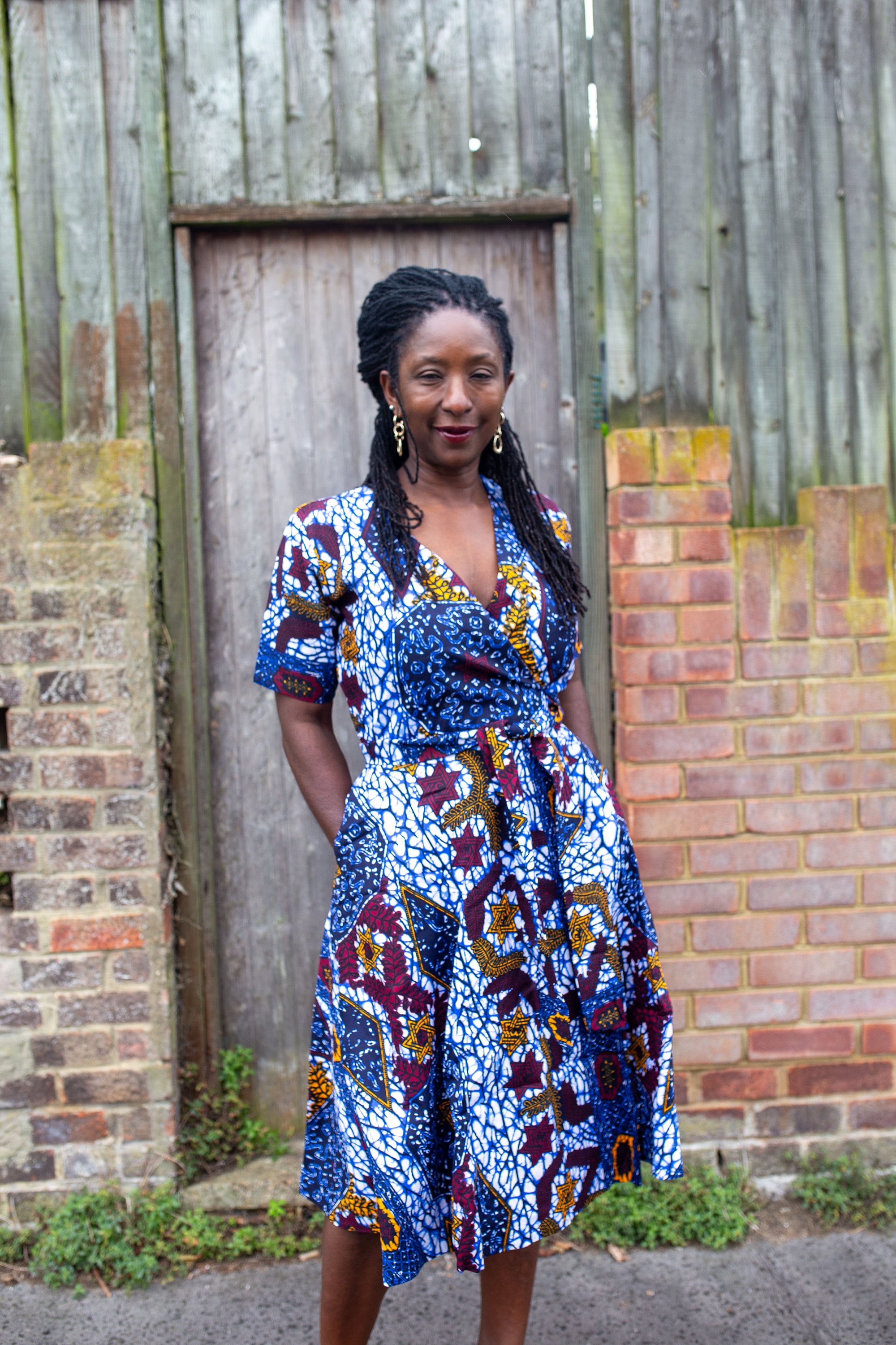 ashanti jersey dress African Print Blue Midi Wrap | African Clothing for Women Fashion