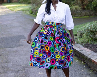 DIDI African Print Midi Skirt | African Clothing or Women