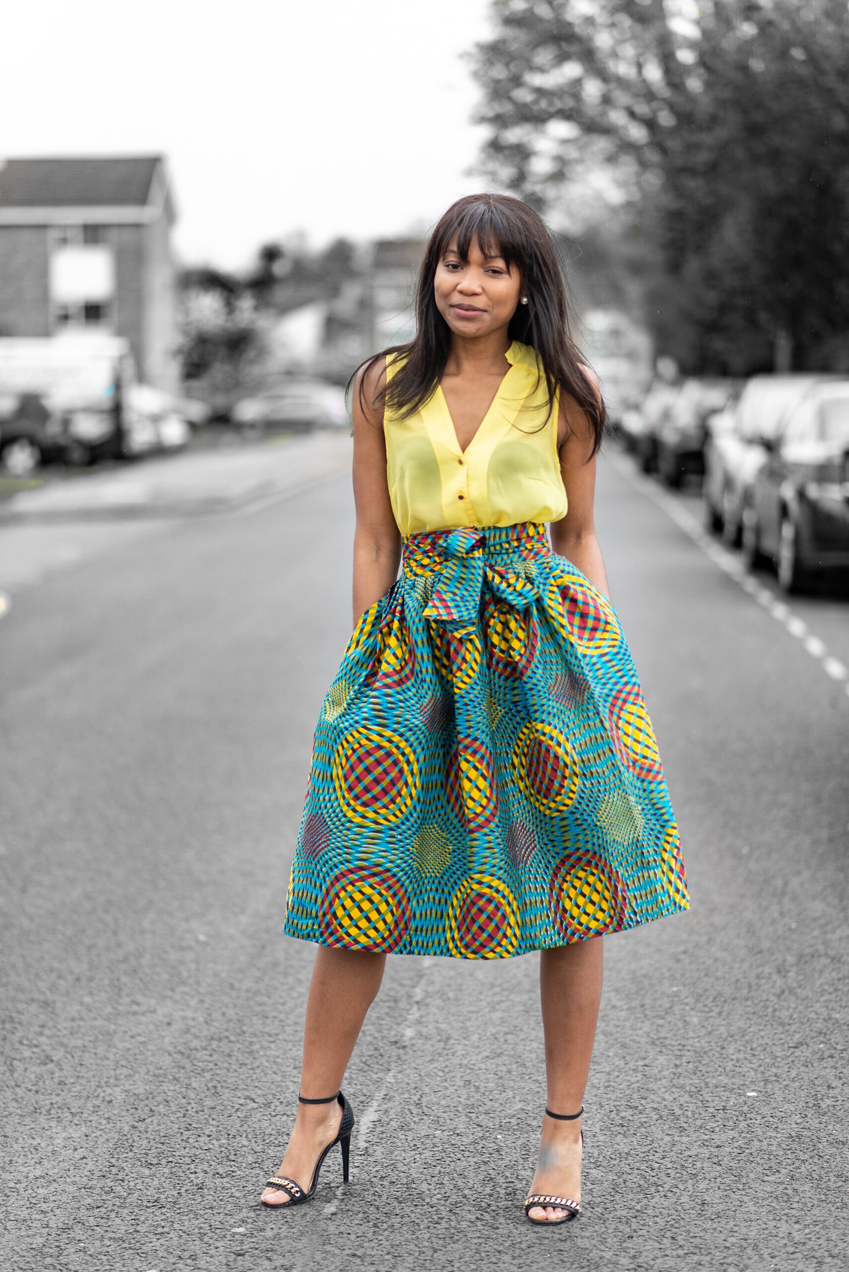 Vibrant Ankara Skirt/african Print Skirt/mid Length Skirt/knee Etsy