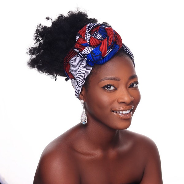 Bandeau Africain Multicolore | Couvre-chef Ankara | Couvre-chef imprimé en tissu | Bandeau | Cadeau pour elle | Foulard imprimé à la cire