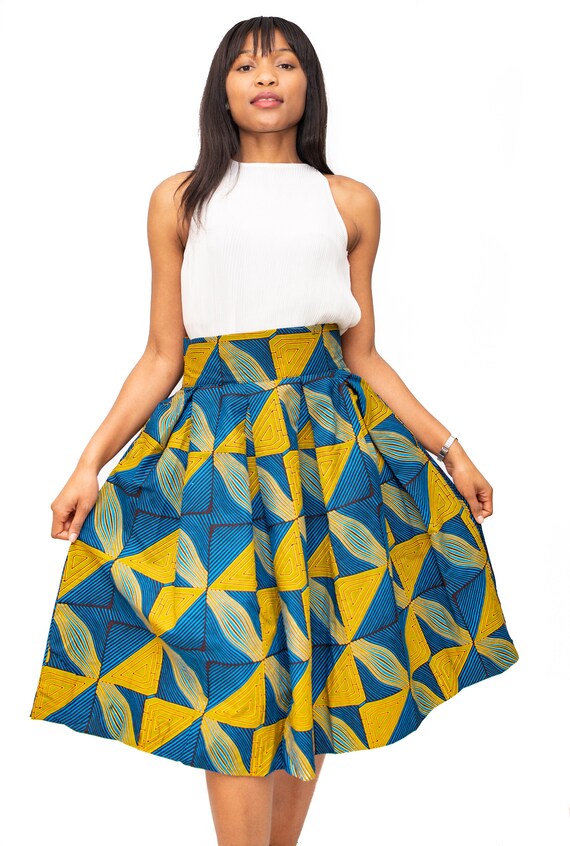 pleated ankara skirt