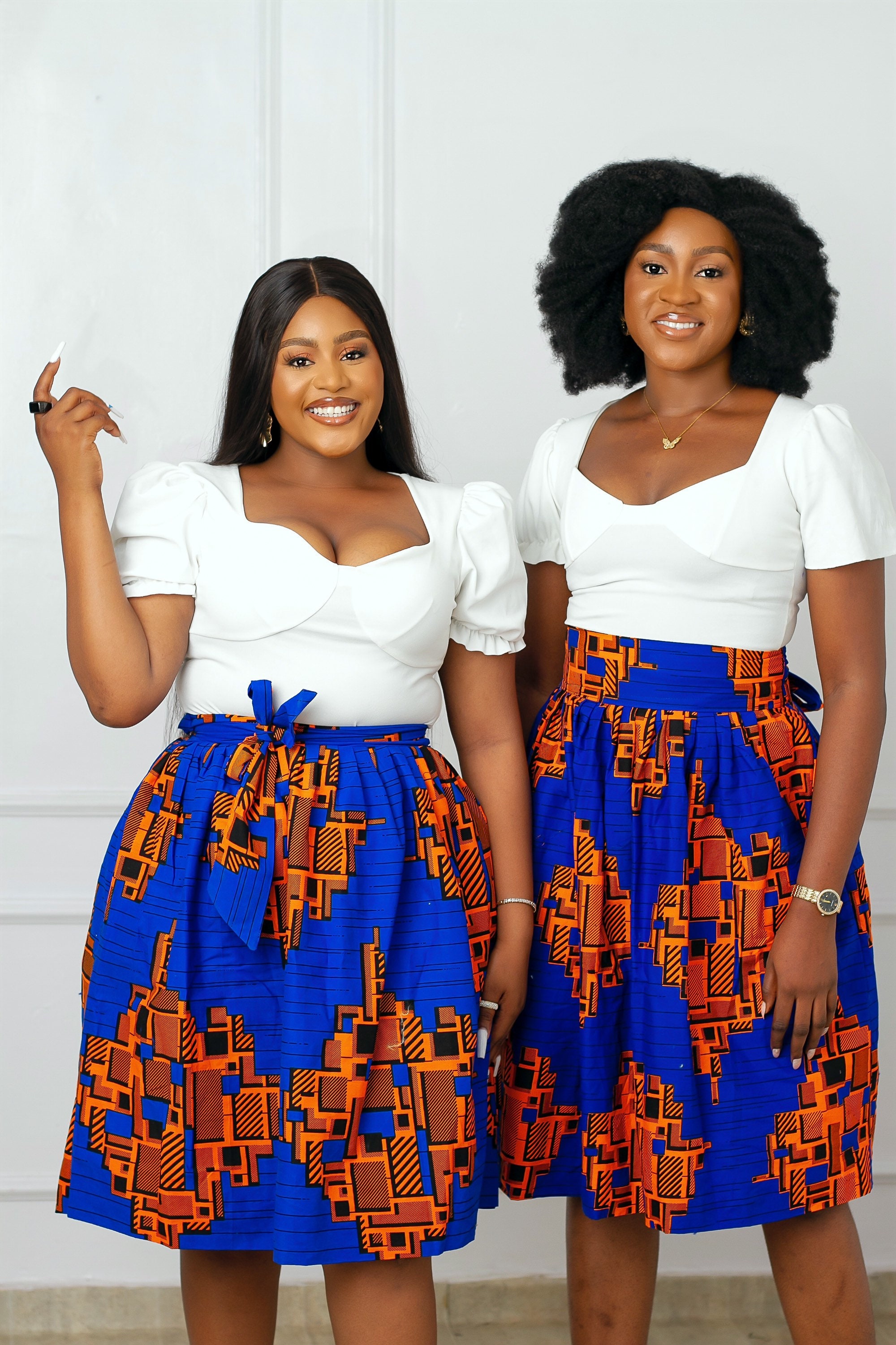 Ankara Print Skirt/african Skirt/mid Length Skirt/knee