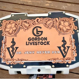 Custom Hand Tooled Leather Cooler Lid