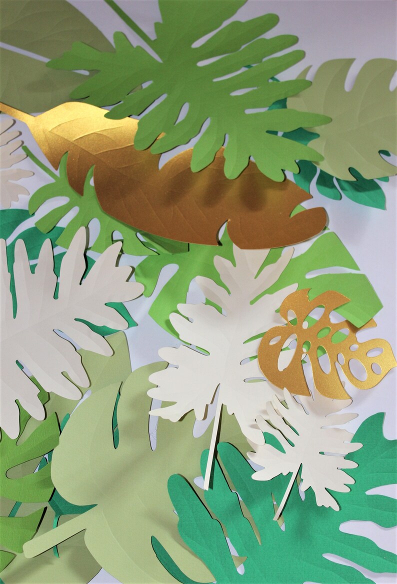 Paper Tropical leaves decor Palm leaves Jungle leaves Greenery decor Wedding backdrop Diy wall garland Nursery room decor