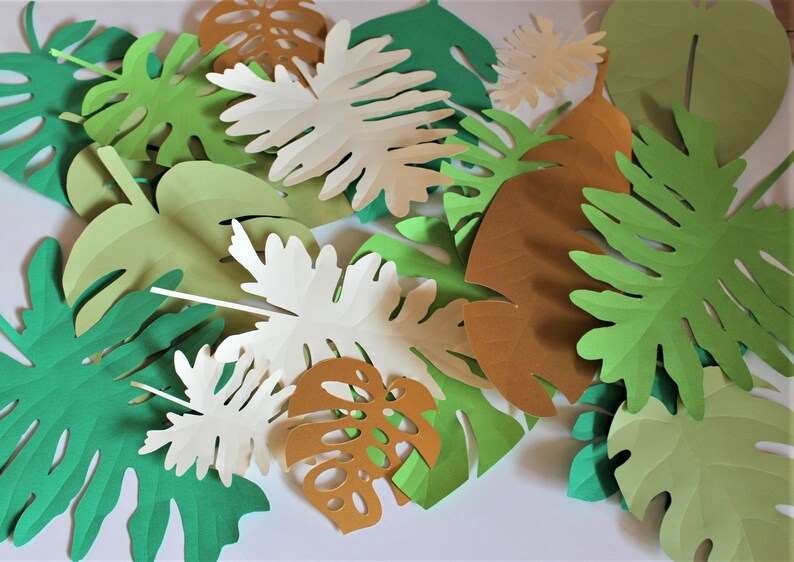 Paper Tropical leaves decor Palm leaves Jungle leaves Greenery decor Wedding backdrop Diy wall garland Nursery room decor