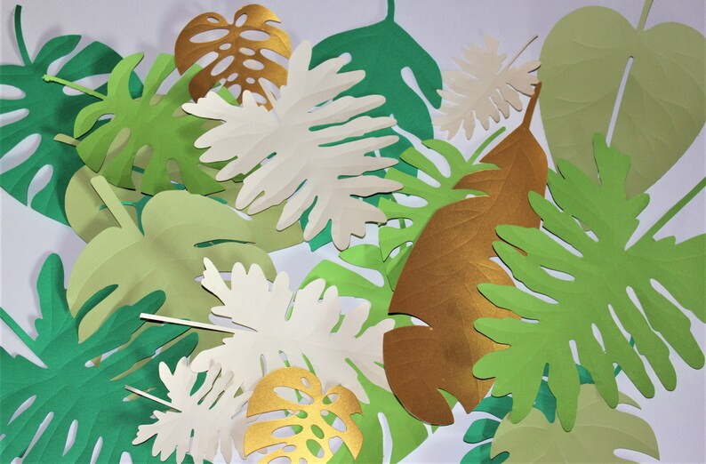 Paper Tropical leaves decor Palm leaves Jungle leaves Greenery decor Wedding backdrop Diy wall garland Nursery room decor