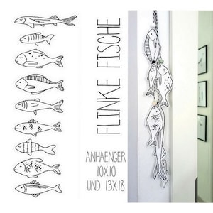 Embroidery file "nimble fish pendant" 10x10 and 13x18