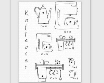 Embroidery file "Coffee Set" 10x10 and 13x18