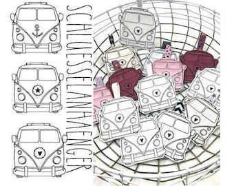 Stickdatei " Set Schlüsselanhänger Campingbus" 10x10
