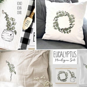 Embroidery file "Eucalyptus" 10x10 to 15x25