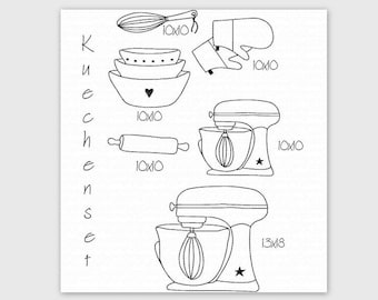 Embroidery file "Kitchen Set" 10x10 and 13x18