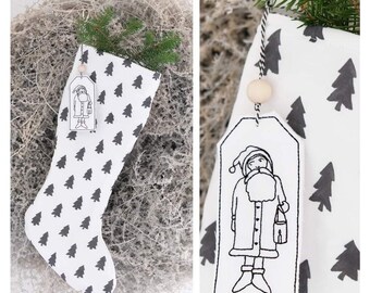 Stickdatei "Weihnachtsmann" Anhänger für den 10 x 10 er Rahmen