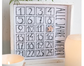 Embroidery file "Advent calendar numbers" 13x18 frame (without lettering)